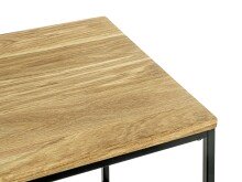 Beistelltisch >37334< in eiche, schwarz, Massivholz, Metall - 45x45x45cm (BxHxT)