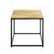 Beistelltisch >37334< in eiche, schwarz, Massivholz, Metall - 45x45x45cm (BxHxT)