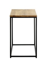 Beistelltisch >37335< in eiche, schwarz, Massivholz, Metall - 35x60x35cm (BxHxT)