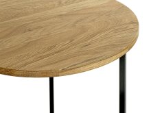 Beistelltisch >37336< in eiche, schwarz, Massivholz, Metall - 52x50cm (HxD)