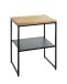 Beistelltisch >37337< in eiche, schwarz, Massivholz, Metall - 45x60x35cm (BxHxT)