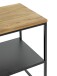 Beistelltisch >37337< in eiche, schwarz, Massivholz, Metall - 45x60x35cm (BxHxT)