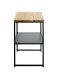 Beistelltisch >37337< in eiche, schwarz, Massivholz, Metall - 45x60x35cm (BxHxT)