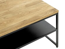 Couchtisch >37338< in eiche, schwarz, Massivholz, Metall - 70x40x70cm (BxHxT)