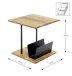 Beistelltisch >37339< in eiche, schwarz, Massivholz, Metall - 45x45x45cm (BxHxT)