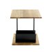 Beistelltisch >37339< in eiche, schwarz, Massivholz, Metall - 45x45x45cm (BxHxT)