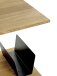 Beistelltisch >37339< in eiche, schwarz, Massivholz, Metall - 45x45x45cm (BxHxT)