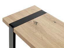 Beistelltisch >37400< in eiche, schwarz - 24x64x49cm (BxHxT)