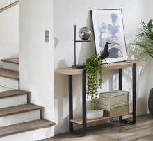 Konsole >37401< in eiche, schwarz - 120x82x30cm (BxHxT)