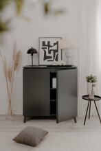 Kommode >Bertrix< in Schiefer dunkel / anthrazit - 88x92x40cm (BxHxT)