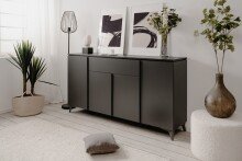 Sideboard >Bertrix< in Schiefer dunkel / anthrazit - 177x92x40cm (BxHxT)