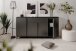 Sideboard >Bertrix< in Schiefer dunkel / anthrazit - 177x92x40cm (BxHxT)