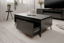 Couchtisch >Bertrix< in Schiefer dunkel / anthrazit - 100x40x55cm (BxHxT)