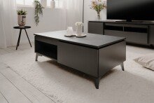 Couchtisch >Bertrix< in Schiefer dunkel / anthrazit - 100x40x55cm (BxHxT)