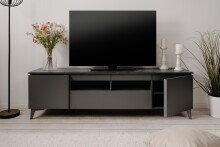 TV-Board >Bertrix< in Schiefer dunkel / anthrazit - 177x51,5x40cm (BxHxT)