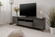 TV-Board >Bertrix< in Schiefer dunkel / anthrazit - 177x51,5x40cm (BxHxT)