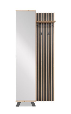 Kompaktgarderobe >Medan< in Dekor Artisan Oak / anthrazit - 80x190x37cm (BxHxT)
