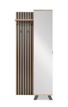 Kompaktgarderobe >Medan< in Dekor Artisan Oak / anthrazit - 80x190x37cm (BxHxT)