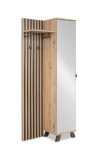 Kompaktgarderobe >Medan< in Dekor Artisan Oak / anthrazit - 80x190x37cm (BxHxT)