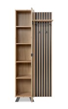 Kompaktgarderobe >Medan< in Dekor Artisan Oak / anthrazit - 80x190x37cm (BxHxT)