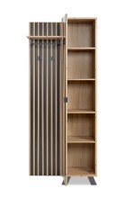 Kompaktgarderobe >Medan< in Dekor Artisan Oak / anthrazit - 80x190x37cm (BxHxT)