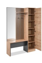 Kompaktgarderobe >Medan< in Dekor Artisan Oak / anthrazit - 122x190x37cm (BxHxT)