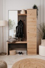 Kompaktgarderobe >Medan< in Dekor Artisan Oak / anthrazit - 122x190x37cm (BxHxT)
