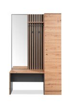 Kompaktgarderobe >Medan< in Dekor Artisan Oak / anthrazit - 122x190x37cm (BxHxT)