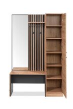 Kompaktgarderobe >Medan< in Dekor Artisan Oak / anthrazit - 122x190x37cm (BxHxT)