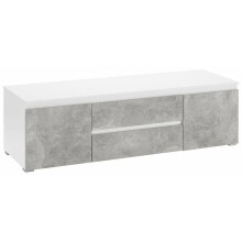 TV-Board >7032-11.25< in Weiß/Beton matt, Holzwerkstoff - 141x42x45cm (BxHxT)