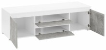 TV-Board >7032-11.25< in Weiß/Beton matt, Holzwerkstoff - 141x42x45cm (BxHxT)
