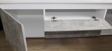 TV-Board >7032-11.25< in Weiß/Beton matt, Holzwerkstoff - 141x42x45cm (BxHxT)
