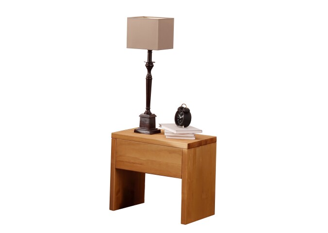 Nachttisch >BE-0820< in eichefarbig aus Kiefer massiv geölt - 30x40x25cm (BxHxT)