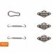 Sonnensegeladapter >Solino< in silber, Edelstahl - 19,5x8x4cm (BxHxT)