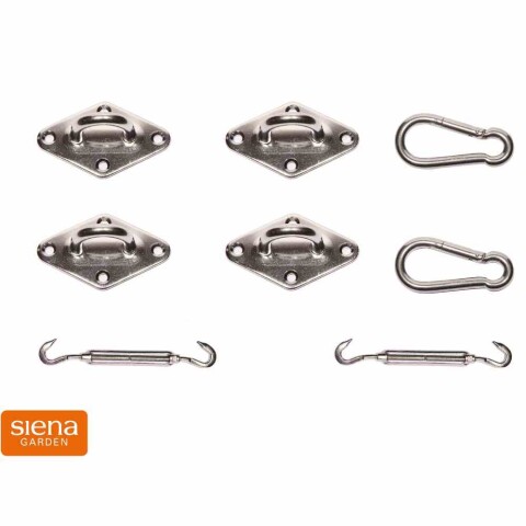 Sonnensegeladapter >Solino< in silber, Edelstahl - 19,5x8x4cm (BxHxT)