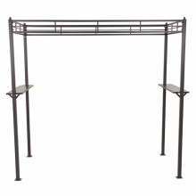 Grillpavillon >BBQ< in anthrazit, taupe - 244x248x127 (BxHxT)