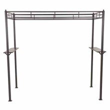 Grillpavillon >BBQ< in anthrazit, taupe - 244x248x127 (BxHxT)