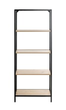 Ablageregal >37405< in eiche, schwarz, MDF, Metall - 64x167x35cm (BxHxT)