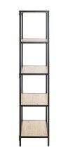 Ablageregal >37405< in eiche, schwarz, MDF, Metall - 64x167x35cm (BxHxT)