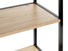 Ablageregal >37405< in eiche, schwarz, MDF, Metall - 64x167x35cm (BxHxT)