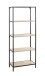 Ablageregal >37405< in eiche, schwarz, MDF, Metall - 64x167x35cm (BxHxT)