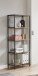 Ablageregal >37405< in eiche, schwarz, MDF, Metall - 64x167x35cm (BxHxT)