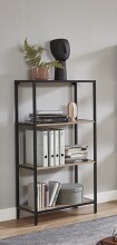 Ablageregal >37406< in eiche, schwarz, MDF, Metall...