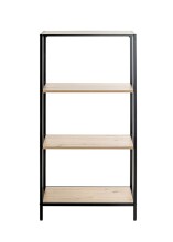 Ablageregal >37406< in eiche, schwarz, MDF, Metall - 64x129x35cm (BxHxT)