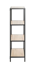 Ablageregal >37406< in eiche, schwarz, MDF, Metall - 64x129x35cm (BxHxT)