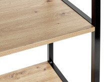 Ablageregal >37406< in eiche, schwarz, MDF, Metall - 64x129x35cm (BxHxT)