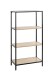 Ablageregal >37406< in eiche, schwarz, MDF, Metall - 64x129x35cm (BxHxT)