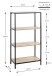 Ablageregal >37406< in eiche, schwarz, MDF, Metall - 64x129x35cm (BxHxT)