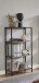 Ablageregal >37406< in eiche, schwarz, MDF, Metall - 64x129x35cm (BxHxT)