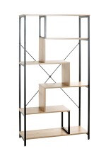 Ablageregal >37407< in eiche, schwarz, MDF, Metall...